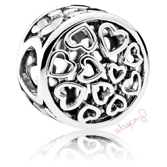 EUC Pandora 791980 Sterling Silver Loving Sentiments Heart Openwork Charm - Picture 1 of 10